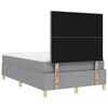 vidaXL Cama Box Spring LED con colch&oacute;n Gris Claro 120 x 200 cm tela