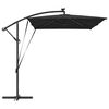 vidaXL Parasol de cantilever tipo plátano Negro 294 x 200 x 254 cm