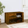 vidaXL Mueble zapatero madera contrachapada roble ahumado 80x35x45 cm