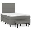 vidaXL Cama box spring con colch&oacute;n tela marr&oacute;n oscuro 120x190 cm