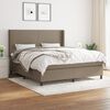 vidaXL Cama box spring con colch&oacute;n tela gris taupe 160x200 cm