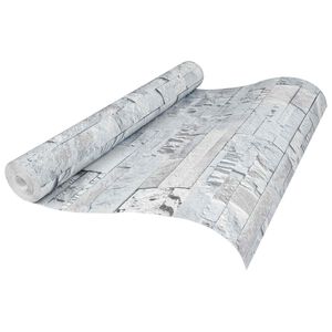 vidaXL Papel tapiz 3D de piedra Gris Claro 10 x 0,53 m Tela no tejida