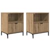 vidaXL Armario de Noche con caj&oacute;n 2 pcs Roble artisan 49 x 36 x 61 cm