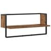 vidaXL Estante de pared Montada en la pared Madera envejecida metal PB