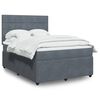 vidaXL Cama box spring con colch&oacute;n terciopelo gris oscuro 140x200 cm