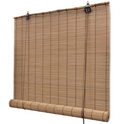 vidaXL Persianas enrollables de bambú marrón 140x160 cm