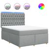 vidaXL Cama box spring con colch&oacute;n tela gris claro 140x190 cm