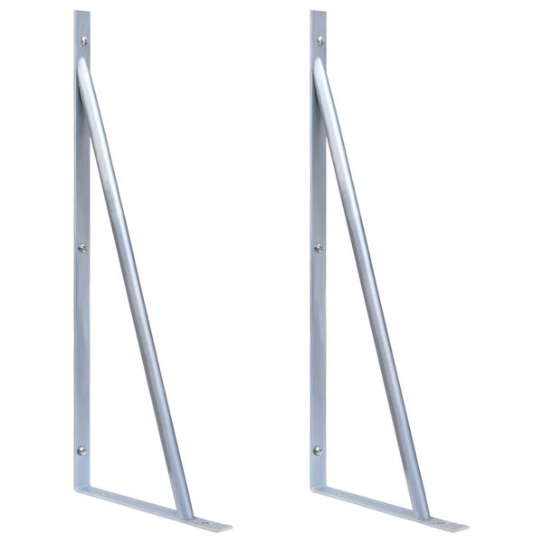 vidaXL Soportes para postes de valla 2 unidades acero galvanizado