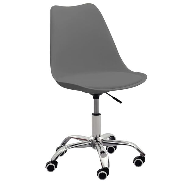 vidaXL Silla de comedor de cuero sintético gris