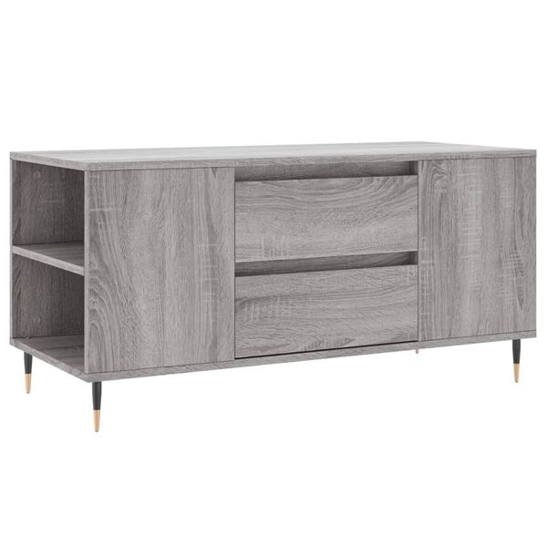vidaXL Mesa de centro madera de ingenier&iacute;a gris Sonoma 102x44,5x50 cm