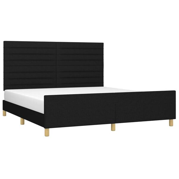 vidaXL Cama sin colch&oacute;n tela negro 160x200 cm