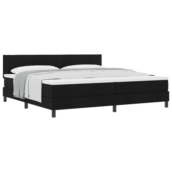 vidaXL Cama tipo Box Spring con colch&oacute;n Negro 200 x 200 cm tela