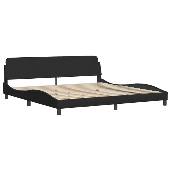 vidaXL Cama con colch&oacute;n Hvar tela negro 200x200 cm