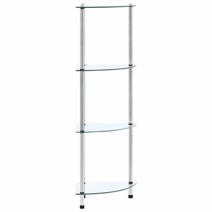 vidaXL Estanter&iacute;a 4 niveles cristal templado transparente 30x30x100 cm