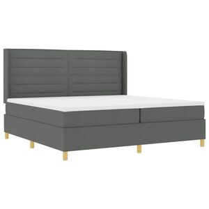 vidaXL Cama tipo Box Spring con colch&oacute;n con LED Gris 200 x 200 cm tela