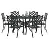vidaXL Conjunto de Comedor de Jard&iacute;n 7 pcs Negro Aluminio