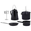 Esschert Design Bater&iacute;a de cocina 4 piezas para exterior negra FF215