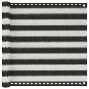 vidaXL Toldo para balcón HDPE 90x500 cm gris antracita y blanco