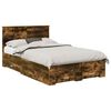 vidaXL Estructura de cama con caj&oacute;n Roble ahumado 120 x 200 cm