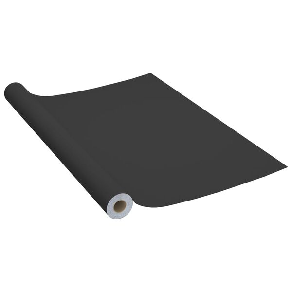 vidaXL L&aacute;minas autoadhesivas muebles PVC negro 500x90 cm