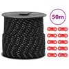 vidaXL Cuerda de vientos con tiras reflectantes y tensores 50 m 4 mm