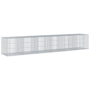 vidaXL Cesta de gaviones con cubierta hierro galvanizado 600x100x100cm