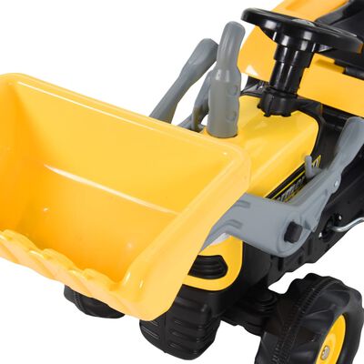 vidaXL Tractor de pedales con excavadora para niños amarillo y negro