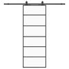 vidaXL Puerta corredera con juego herrajes negro 76x205 cm ESG vidrio