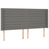 vidaXL Cama box spring colchón y luces LED tela gris oscuro 180x200 cm