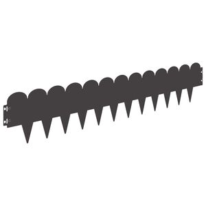 vidaXL Borde de C&eacute;sped 10 uds. 103 x 20 cm Acero Negro