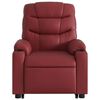 vidaXL Sillón elevable eléctrico cuero artificial rojo tinto