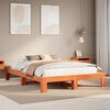 vidaXL Cama sin colch&oacute;n madera maciza de pino marr&oacute;n cera 160x200 cm