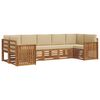 vidaXL Conjunto de sof&aacute;s de exterior 7 uds. Natural y Beige