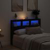 vidaXL Cabecero de cama con LED roble negro 140x17x102 cm