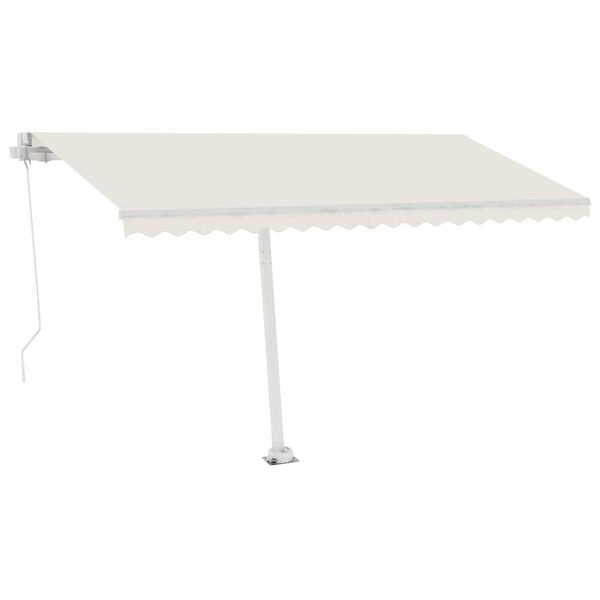 vidaXL Toldo retr&aacute;ctil manual con LED crema 400x300 cm