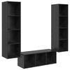vidaXL Conjunto de mueble de TV 3 uds. Roble Negro