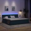 vidaXL Cama con almacenamiento y LED con LED Azul Oscuro 200 x 200 cm