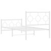 vidaXL Estructura cama sin colchón con estribo metal blanco 90x190 cm