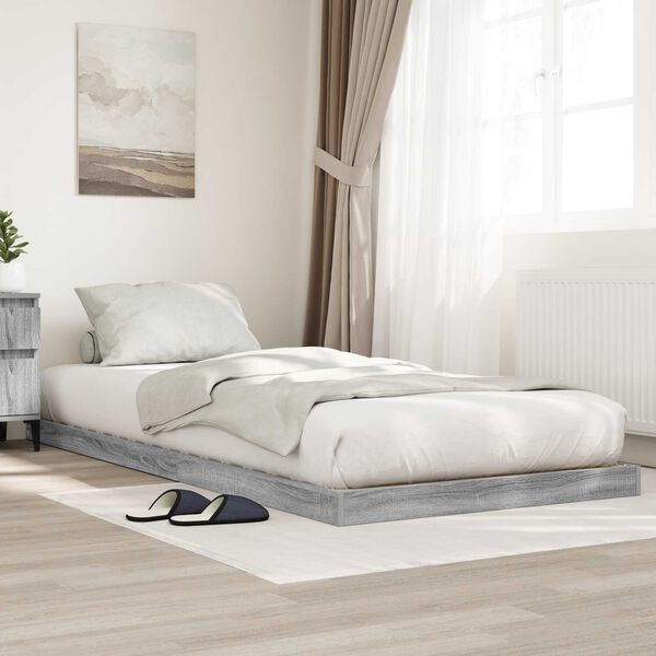 vidaXL Estructura de Cama de Suelo Gris Sonoma 86,5 x 190 cm