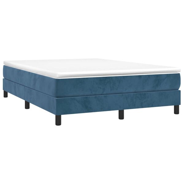 vidaXL Estructura de cama con somier terciopelo azul oscuro 140x200cm