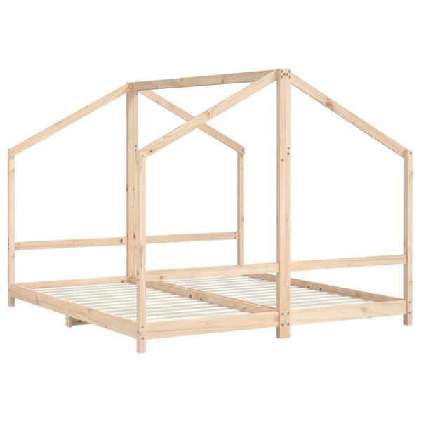 vidaXL Estructura de cama de niños madera maciza de pino 2x(90x200) cm
