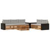 vidaXL Conjunto de sof&aacute;s de exterior 6 uds. Natural y Gris Claro
