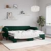 vidaXL Sof&aacute; cama nido terciopelo verde oscuro 80x200 cm