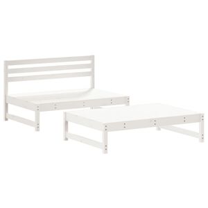 vidaXL Juego de muebles de jard&iacute;n 2 piezas madera maciza pino blanco
