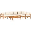 vidaXL Set de sof&aacute;s de jard&iacute;n con cojines 5 pzas madera maciza acacia
