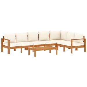 vidaXL Set de sof&aacute;s de jard&iacute;n con cojines 5 pzas madera maciza acacia