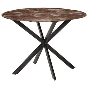 vidaXL Mesa de comedor madera maciza reciclada y acero 110x78 cm