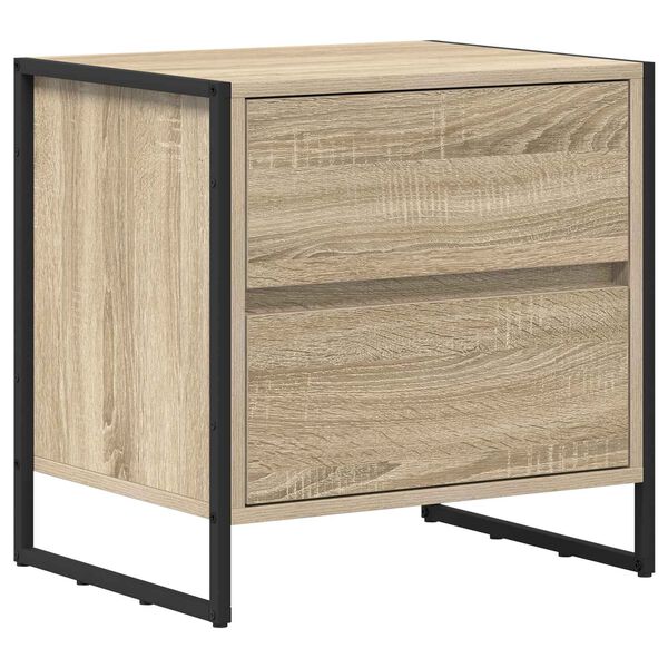 vidaXL Mesa de Noche Sonoma 50 x 39.5 x 50 cm Madera contrachapada