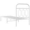 vidaXL Estructura cama sin colchón con cabecero metal blanco 75x190 cm