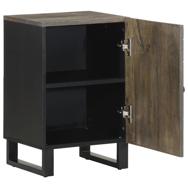 vidaXL Mueble de ba&ntilde;o de madera maciza de mango negro 38x33x58 cm